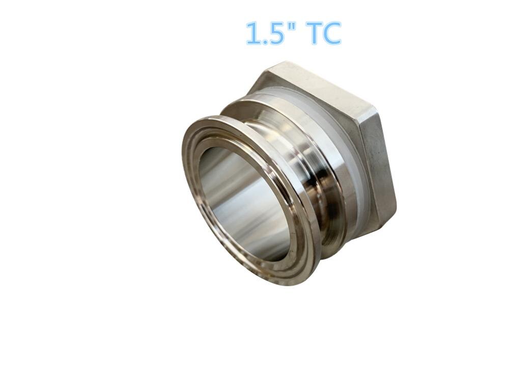 Bulkhead Compression Fitting 1.5” and 2" TC homebrew Weldless Bulkehad 304 Stainless Steel Homebrew Kettle Bulkhead: 1.5 inch TC