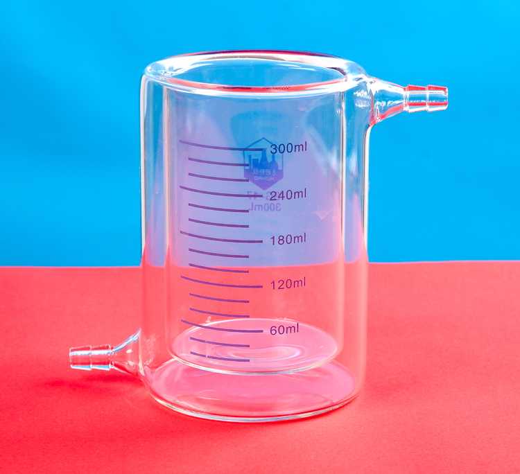 Vaso de precipitado de doble capa 50ml-5L reactor fotocatalítico de vaso de vidrio revestido
