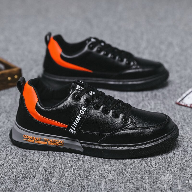 Jplvxz 20 sportskor herrsportskor små vita skor stort märke samma stil fritidsskor herr matchande studentskor: Orange / 40