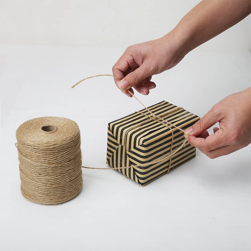 1MM Natürliche Jute Schnur Beste Kunst Handwerk Schnur Weihnachten Schnur Langlebig Verpackung Schnur für Gartenarbeit Anwendungen 100Meter
