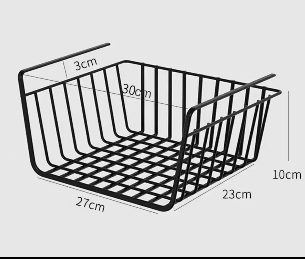 Metall hengende kurv for kjøkkenskap nedre hylle partisjon oppbevaringsstativ garderobe organizer skap skap hengende stativ: Default Title