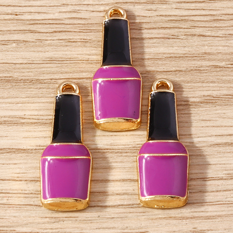10 Uds. Mezcla de lindos esmaltados para mujer, labios, lápiz labial, colgantes para hacer joyas, pendientes, collares, pulseras, suministros para manualidades DIY: Rojo