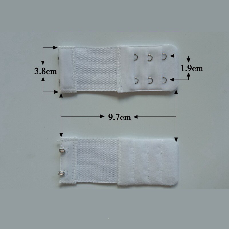 [2 fibbie] estensore reggiseno in cotone con fibbia estensione cintura elastica accessori reggiseno più lungo 0302: bianca