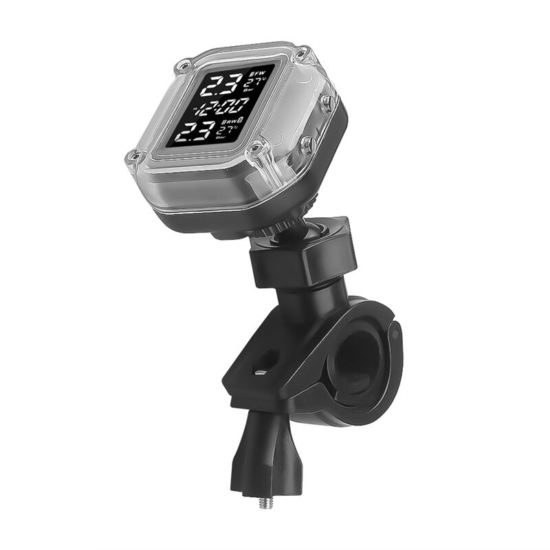 Waterproof Smart Charging Motorcycle TPMS Motor Tire Pressure Tyre Temperature Monitoring Alarm System with 2 External Sensors
