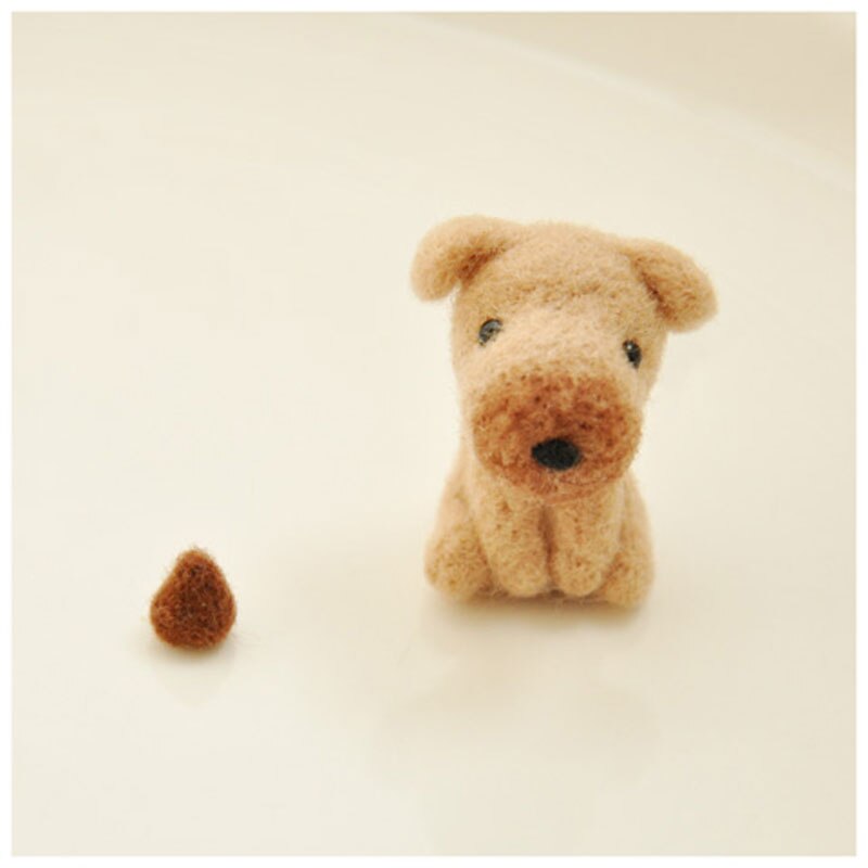 Fieltro artesanal sin terminar perro Silly Felting Poked artesanía de lana fieltro Poked Set DIY perros fieltro para Material de aguja