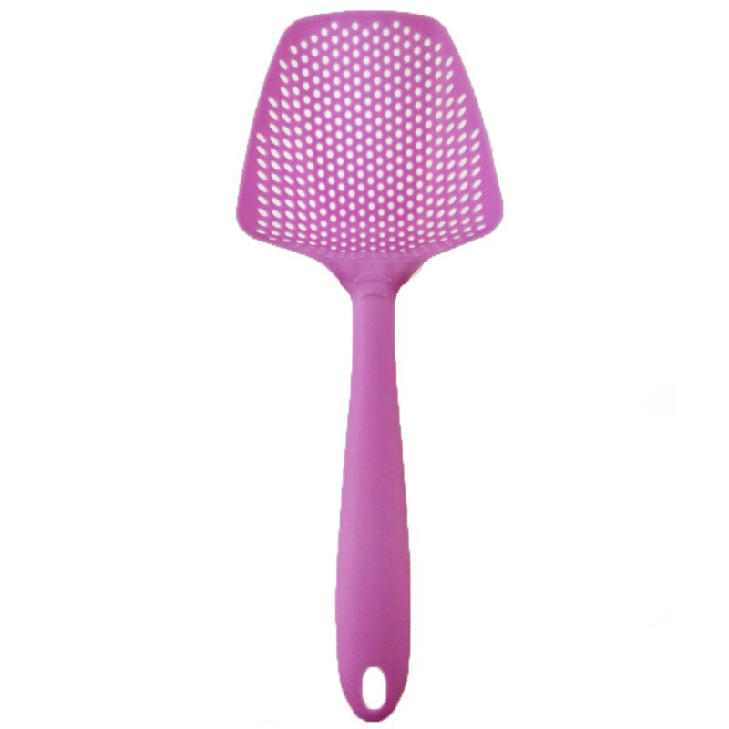 Cocina palas verduras cuchara colador Nylon cuchara espumadera, colador freír alimentos filtro de malla de alta temperatura: Rosa