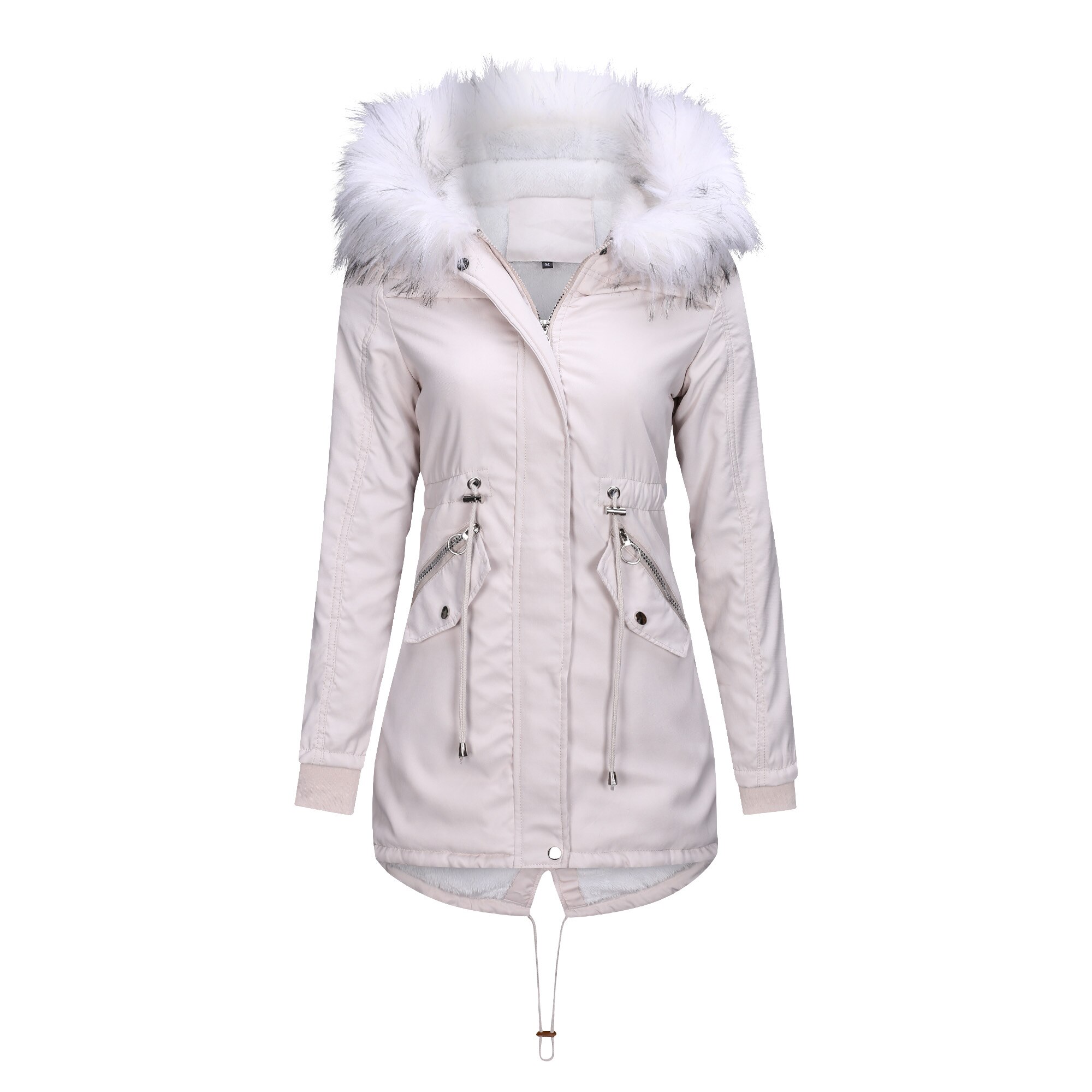 WindTaste Winter vrouwen Wandelen Fleece Lange Jassen Outdoor Sport Camping Vissen Trekking Klimmen Vrouwelijke Hooded Jassen KB120: White / XL