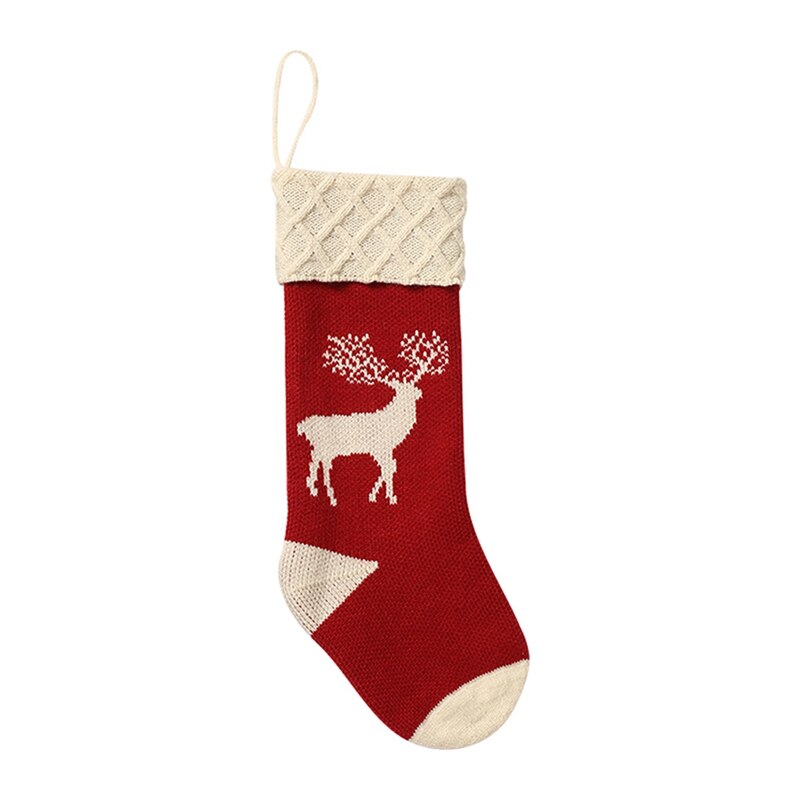 Sport sok 1pc julestrømper hængende juletræ dekoration ornamenter år sokker: Rød