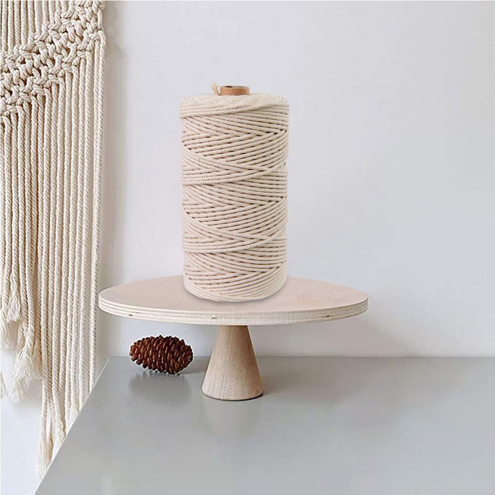 Macrame Cord 1/2/3/4/5/6mm Natural Cotton Twisted Macrame Rope String DIY Craft Knitting Making Plant Hangers Wall Hanging Decor