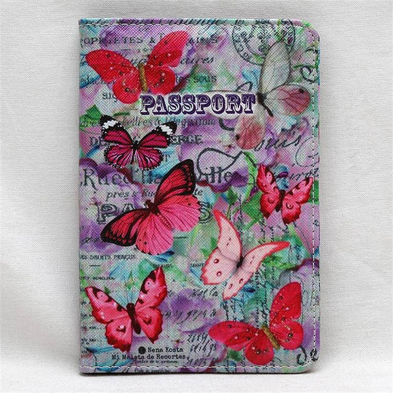 Mcneely peach blossom kvinner passdeksel rosa skinn passholder med kortholder jente pass etui porte carte: Oransje