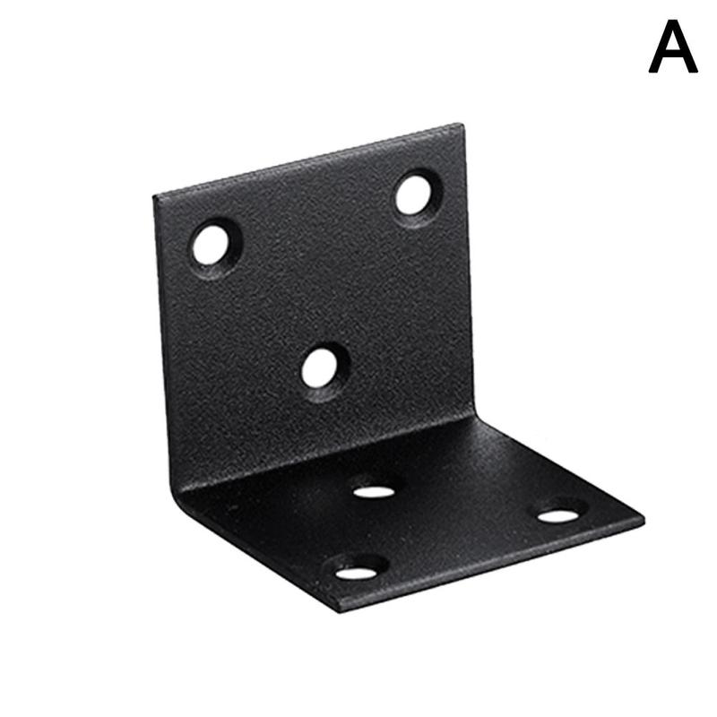 1pieces of steel support black L-shaped brackets, with furniture right-angle hardwa to to corners support fix scr U0T9: A