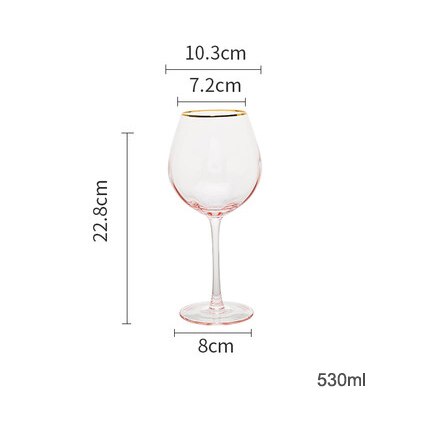 Lead Free Crystal Glass Goblet Pink Wine Glass Beer cup Gilded Champagne Glasses Home Drinkware Romantic Wedding: C