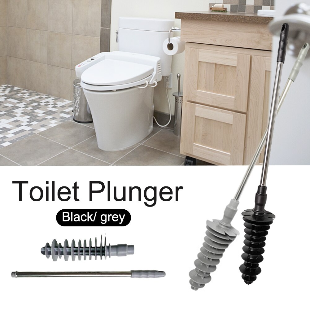 Verstopping zuiger type herbruikbare lucht afvoer toilet zuiger verstopping verwijderen handmatige baggergereedschap thuis roestvrijstalen handvat voor badkamer