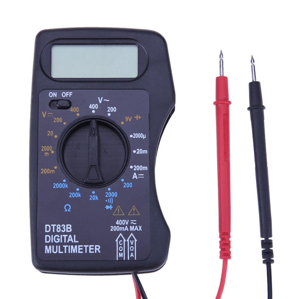 DT830 Digital Multimeter Voltmeter Ammeter Ohmmeter DC10V~1000V 10A AC 750V Current Tester Test LCD Display: DT83B