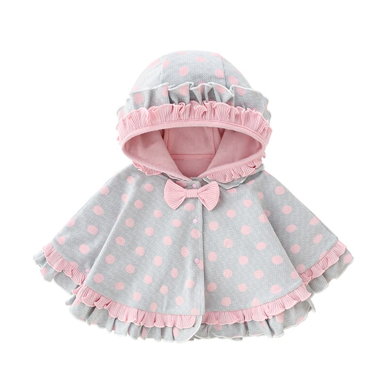 Bebê menina manto casaco de algodão outono inverno roupas da criança coreano moda rendas com capuz poncho cape criança criança outerwear jaqueta 6m-3t