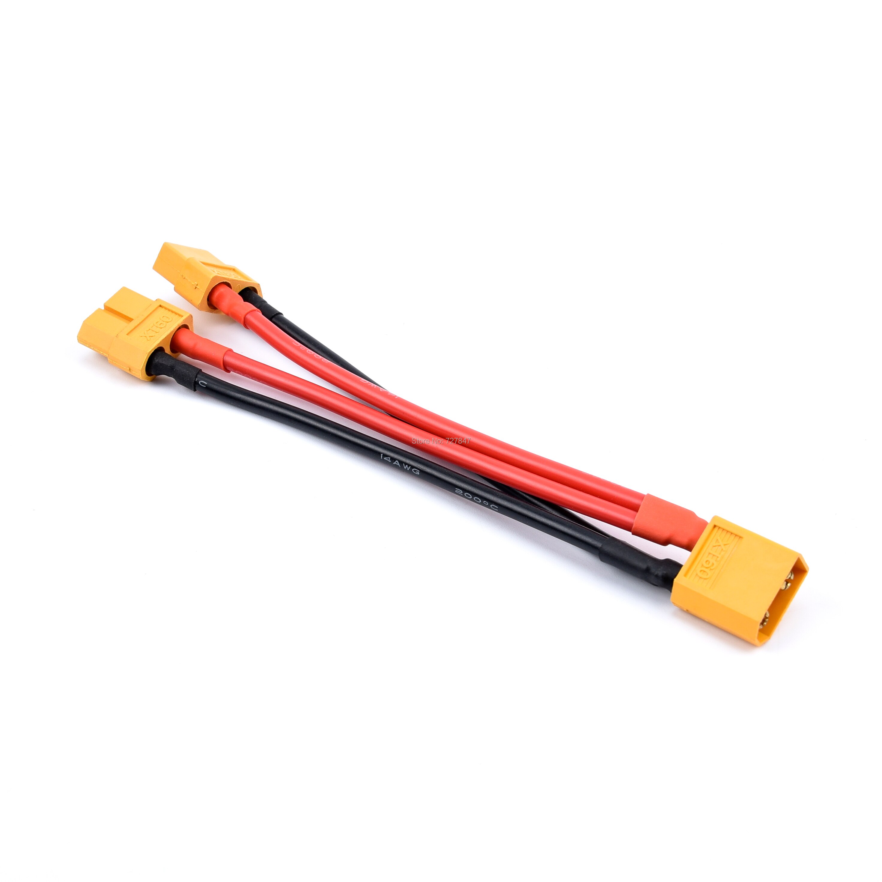 Xt60 parallel batteristik han/hun kabel dobbelt forlænger y splitter / 3- vejs 14 awg silikonetråd til rc batteri motor