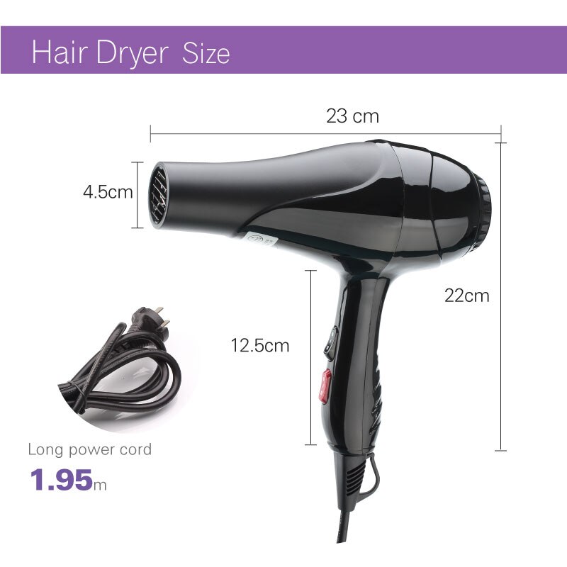 KIKI 220V Blow Dryer Household High-power 1800W Hair Dryer Electric Hair Dryer Household Salon Hairdressing Blow Canister