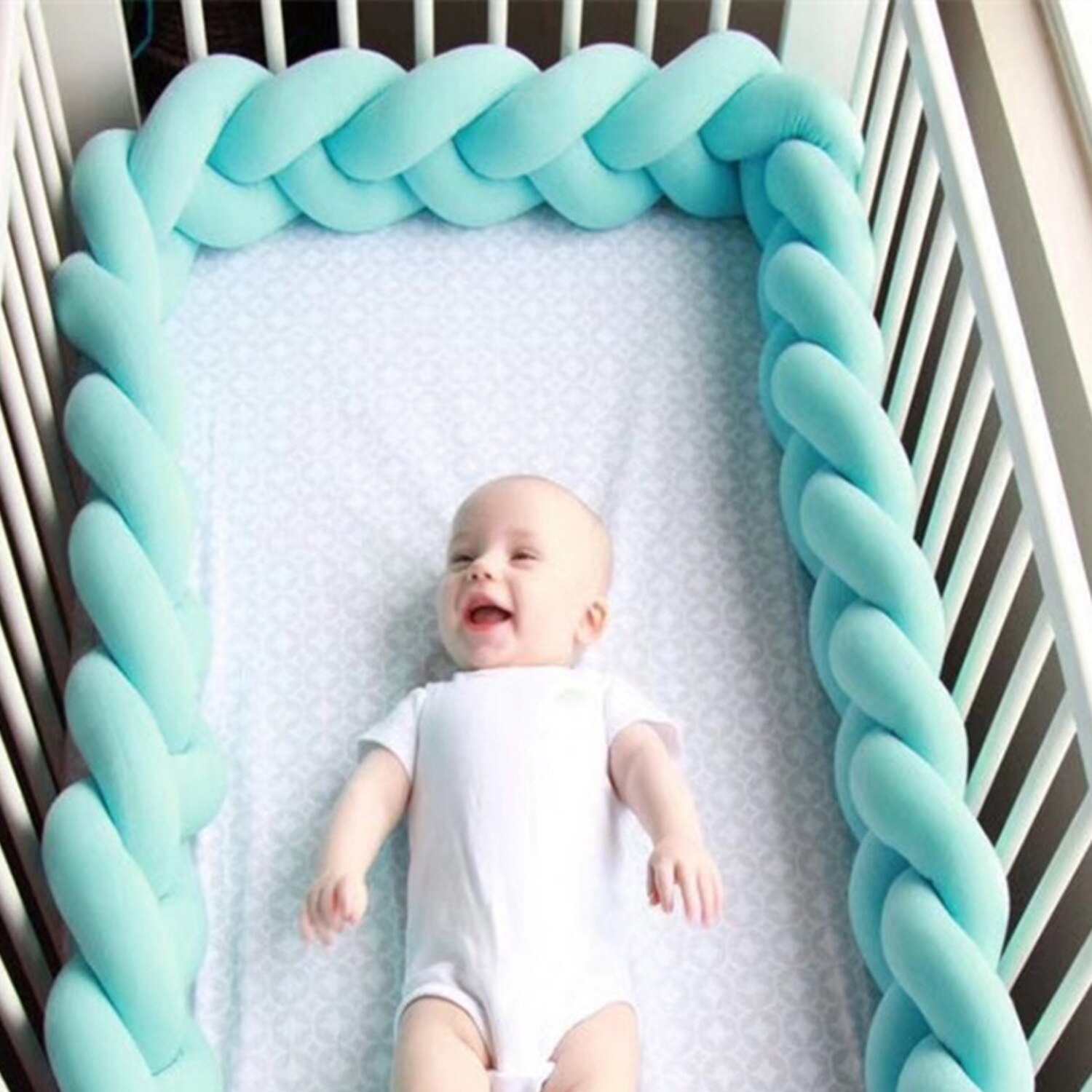 Lit de bébé de 100cm | de nœud de Protection, coussin de lit pour -né, accessoires de literie pour décor de chambre pour nourrissons
