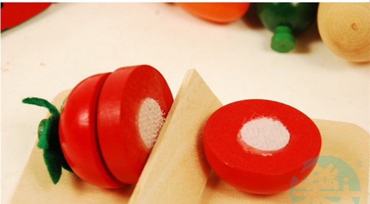 [Funny] Cut Fruits and vegetables food game the wooden barrel Fancy early Educational toys simulation kitchen play toy baby
