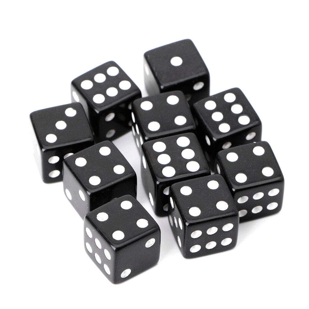 10pcs 15mm Multicolor Acrylic Cube Dice Beads Six Sides Portable Table Games Toy