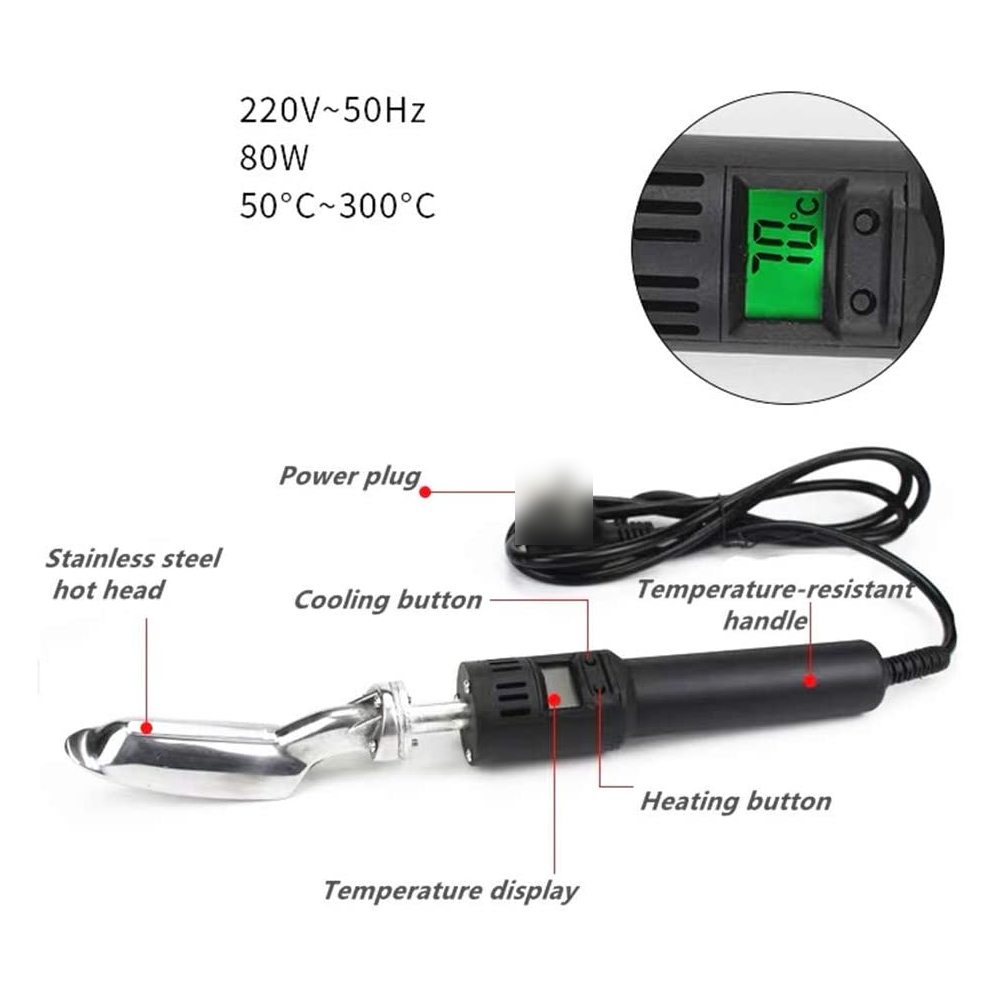 LED Display Handle Electric Mini Leather Iron Wrinkles Removing Smoothing for Leather Clothes Leatherwear Bag Shoes Ironing