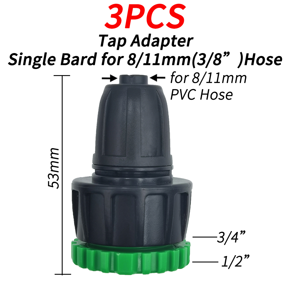 Adattatore ad innesto rapido da 2 pezzi con connettore spinato da 1/4 (ID 4 mm) o 3/8 pollici (8 mm) per irrigazione giardino irrigazione serra: Blu