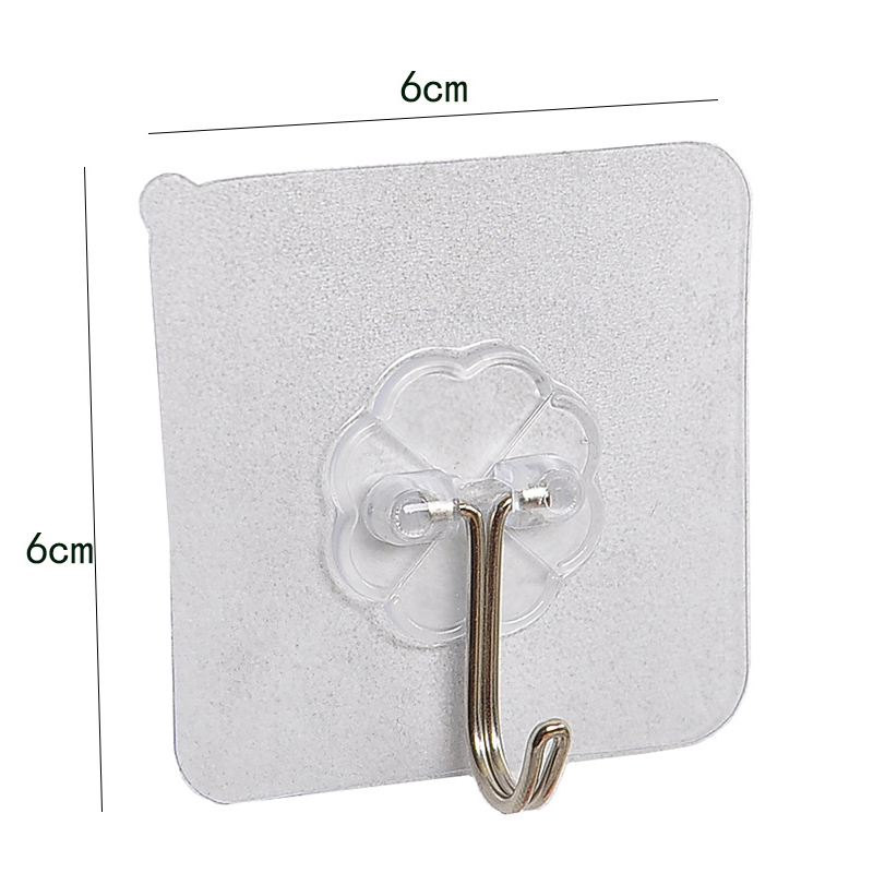 3Pcs/set Umbrella Hook Self Adhesive Hook Wall Door Clothing Hanger Keys Sundry Hanging Hooks Bathroom Kitchen Sticky Holder: Transparent