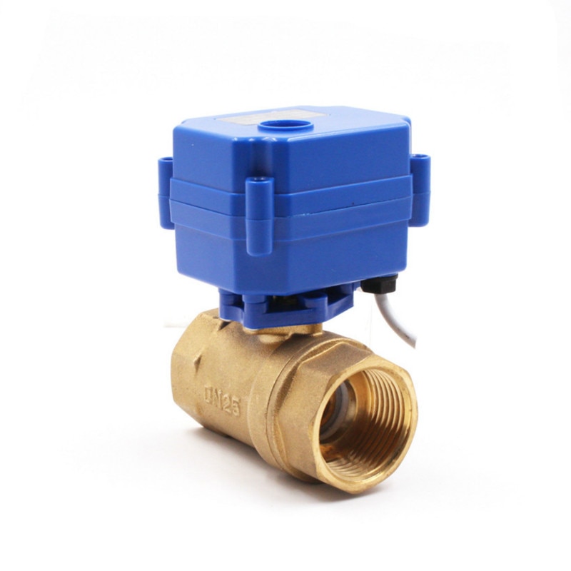 DN25 Brass 1 inch Two Way Motorized Ball Valve DC5V 12V 24V AC220V Electric water valve 1" CR01 CR02 CR03 CR04 CR05