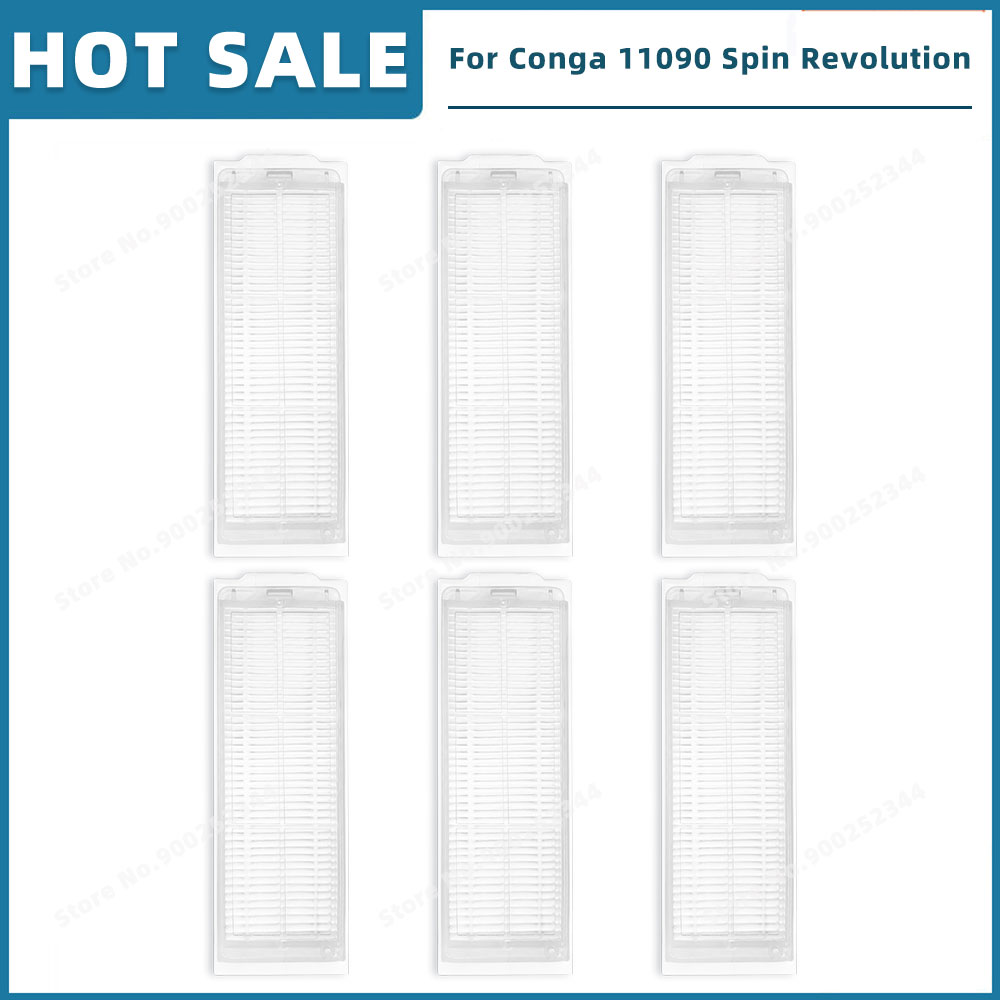 Piezas de Repuesto compatibles con Cecotec Conga 11090 / 13090 Spin Revolution accesorios, filtro, cepillo lateral principal, mopa, bolsa de polvo: Blanco