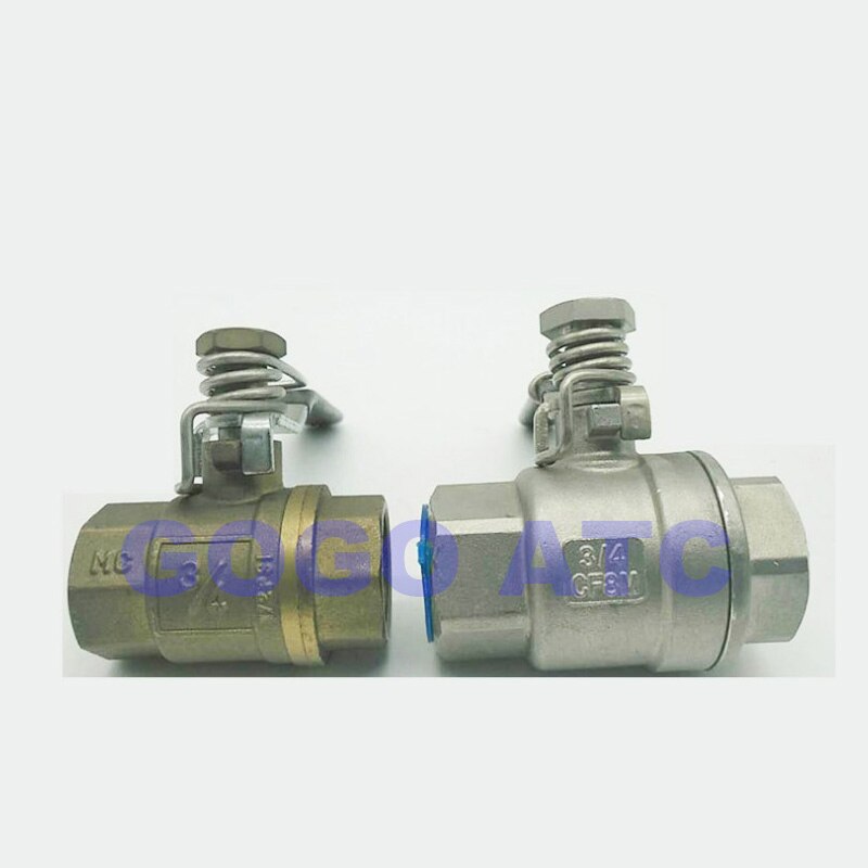 Ball valve brass Stainless steel Small Spring automatic return ball valve DN20 Female thread 3/4" BSP 2 way valve
