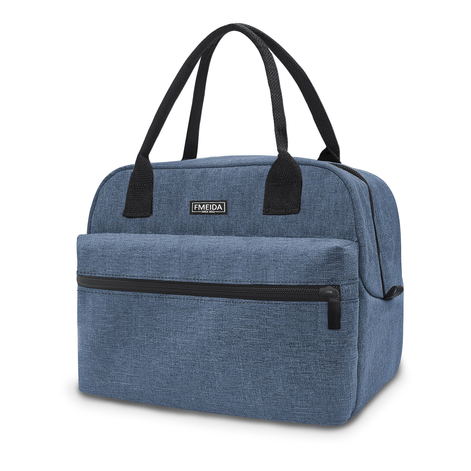 Aosbos Effen Canvas Draagbare Koeler Lunch Tas Thermische Geïsoleerde Multifunctionele Zakken Voedsel Food Picknick Lunchbox Tas Mannen Vrouwen Kids: Blue