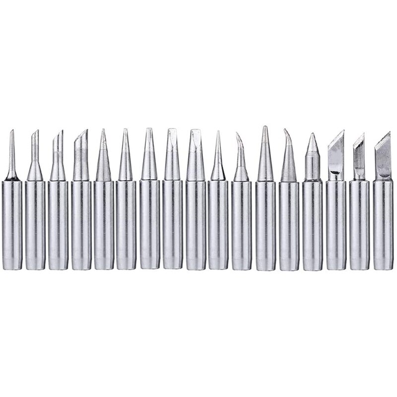 17Pcs Soldering Tips Kit 900M Lead-Free Solder Iron Tip Welding Replacement Accessories for Hakko Yihua Solder Station: Default Title