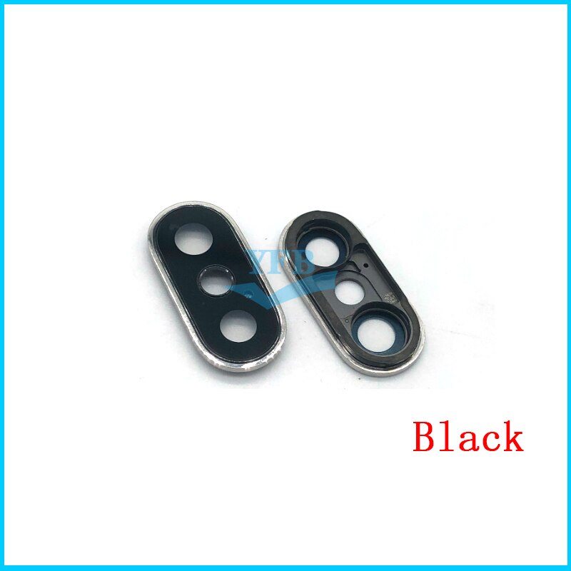 2PCS Back Rear Camera Lens Glass Ring Cover With Frame Holder For iPhone X Replacement Parts