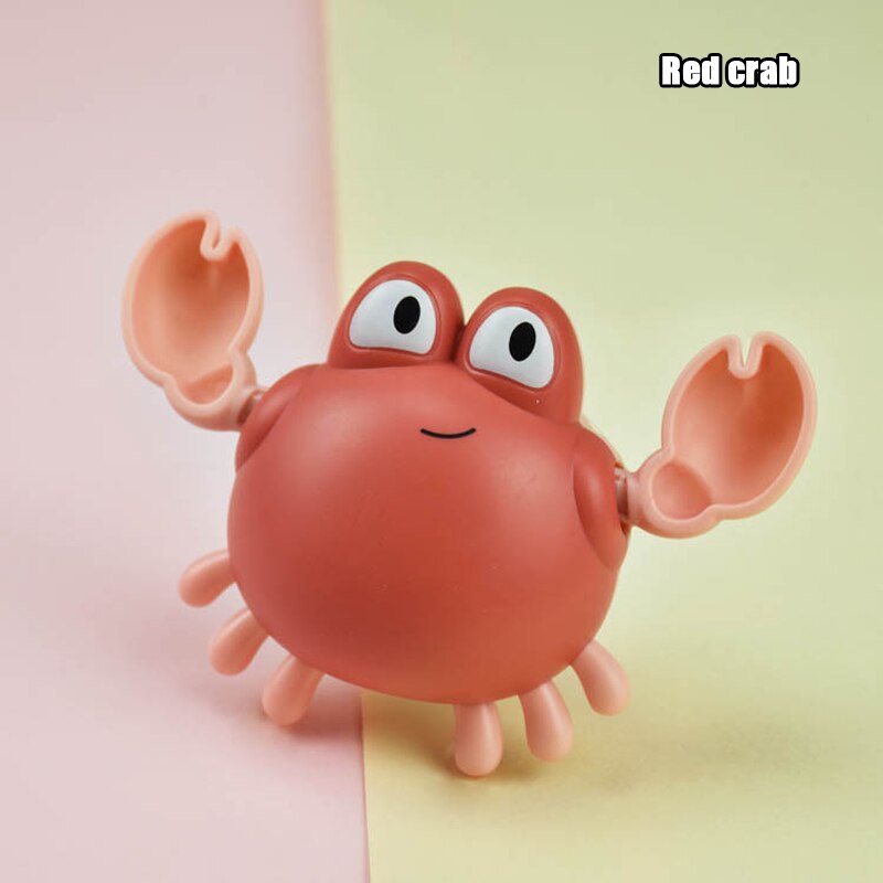 Newest Baby Bath Toys Cute Cartoon Crab Penguin Whale Baby Water Toy Infant Swim Chain Clockwork Toy For Kid: Red crab