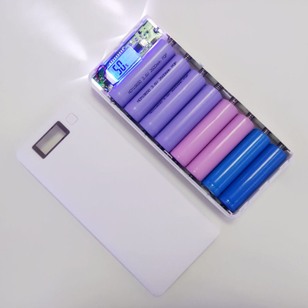 30000mAh USB 2 puertos Power Bank caso 8x18650 cargador de batería caja DIY para teléfono sólo caso: Default Title