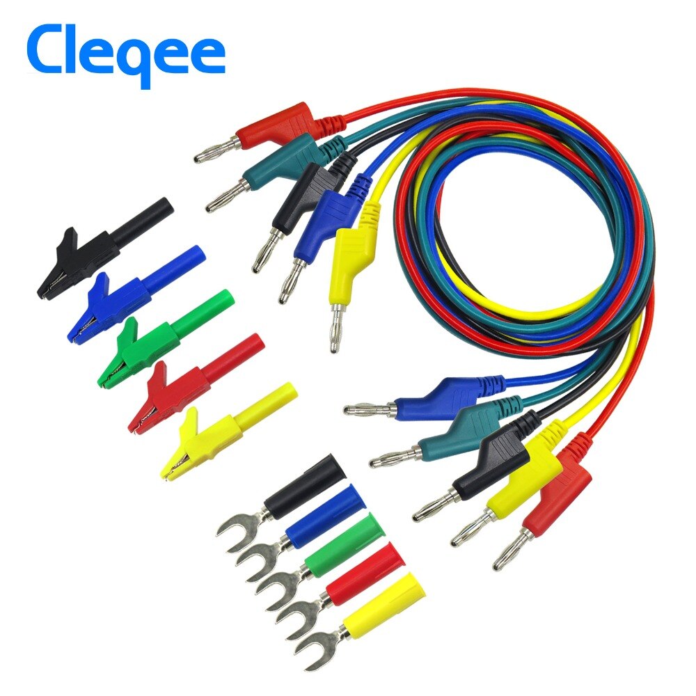 Cleqee P1036B Serie 4 Mm Banana Banana Plug Test Lead Kit Voor Multimeter Met Alligator Clip U-Type & Punctie Testen Probe Kit: P1036A