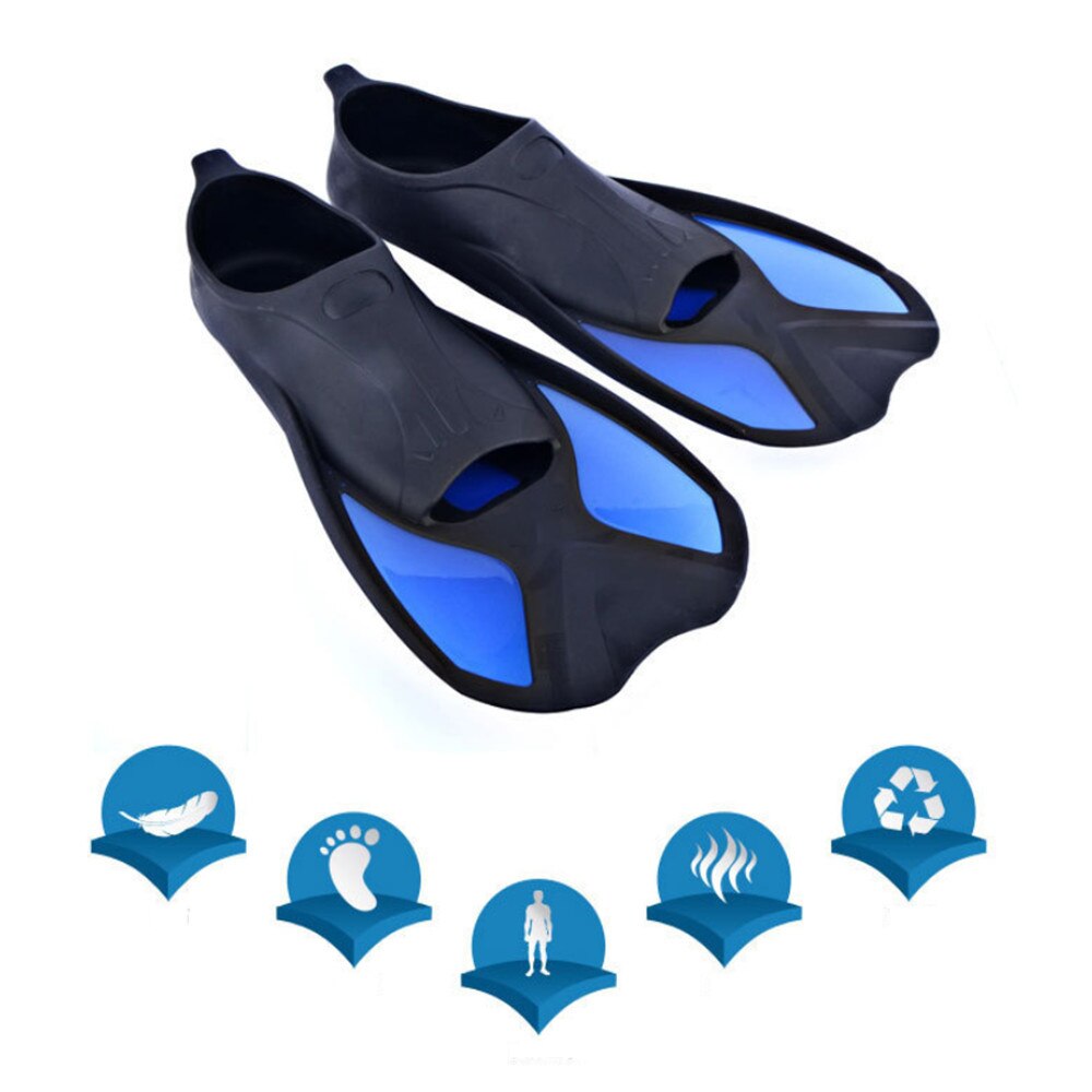 1pair Full Foot Short Fins Scuba Diving Swim Training Flippers Surfing Snorkeling Sock Swimming Fins Adult Flippers Water Shoes