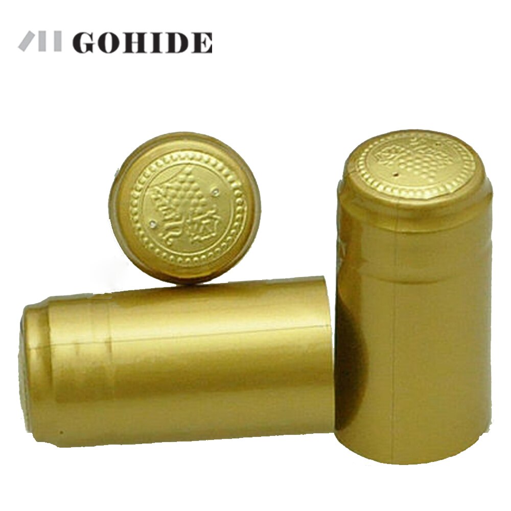 GUHD 50pcs/lot Wine Bottle Cap Thermal Heat Shrinkable Heat shrinkable Cap Wine brewed PVC Heat Shrinkable Packaging Materials