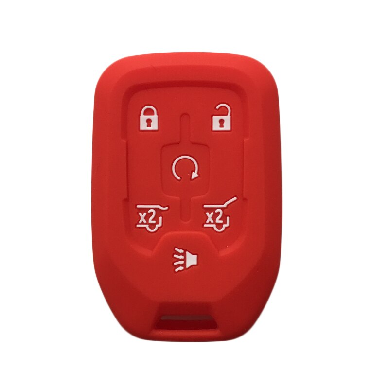 Siliconen autosleutel afstandsbediening beschermhoes voor chevrolet suburban tahoe gmc yukon 6- knops sleutelhouder beschermer