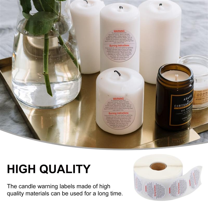 Candle Warning Labels 500 Pcs Candle Jar Container Stickers