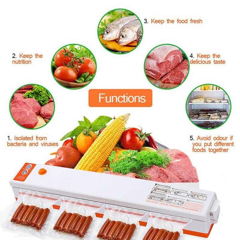 Portable Vacuum Sealing Packaging Machine For Household Kitchen Using For Meat Vegetable Fruit Fast Sealer Device Keep Fresh