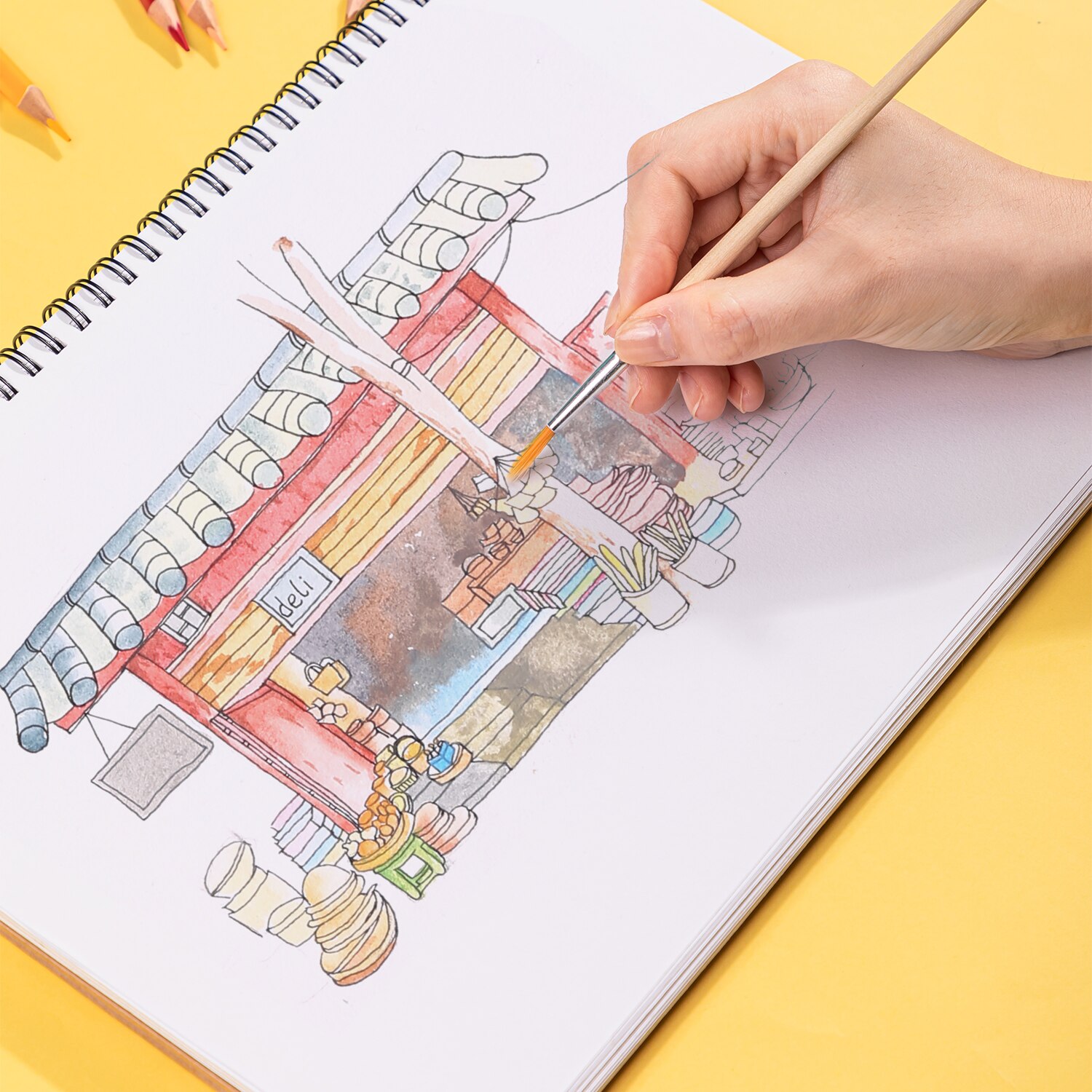 Deli Watercolor Pencils 12/24/36 Colors Drawing Pen Art Set Children Kids Painting Sketching school office supplies