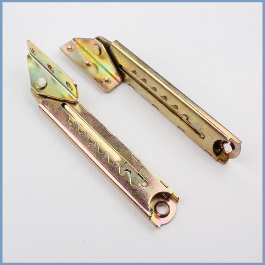 1 Pair Hardware Hinge 7-gear Adjustable Ratchet Headrest Fitting for Beds, Desk Lids, Drafting Tables, and Drawing Boards, Steel