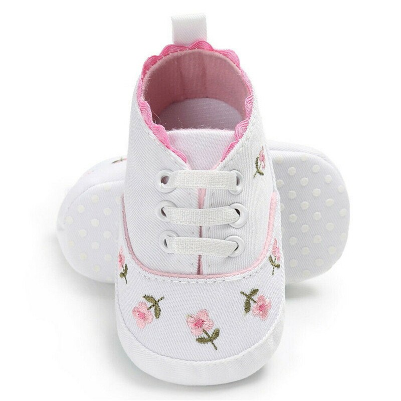 0-18m småbørn sommer prinsesse første vandrere barn kausal sko baby sko baby pige broderi blomst blød sål krybbe sko