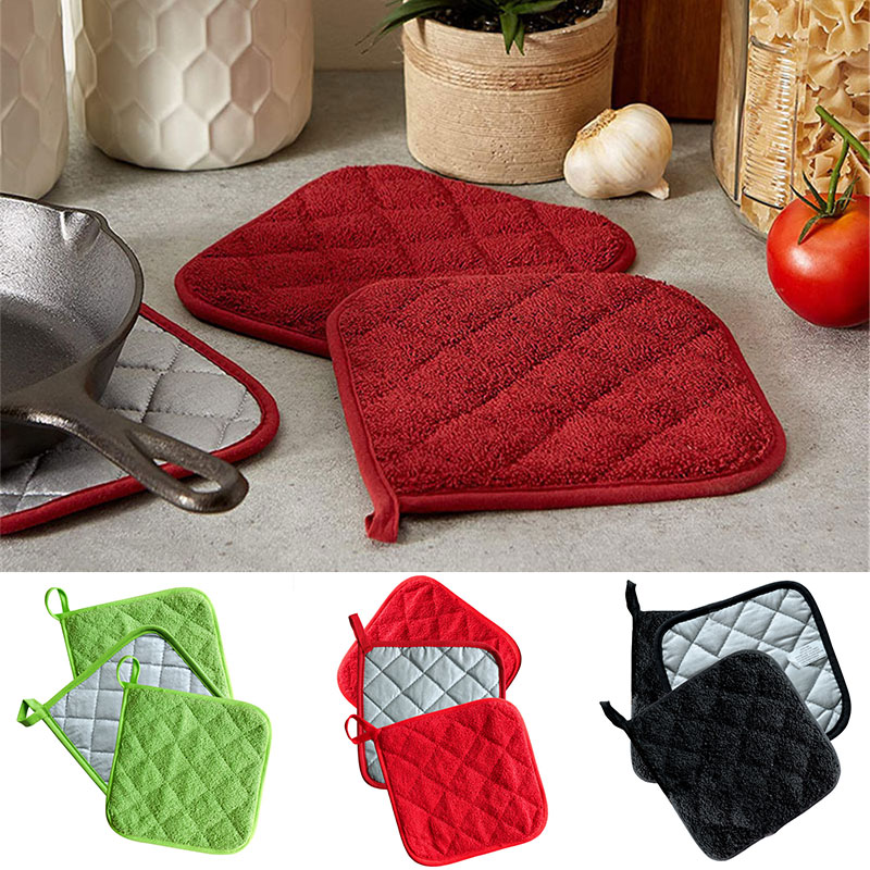 Soportes para ollas y toallas resistentes al calor, soporte para alfombrilla antideslizante de algodón, almohadillas calientes, manteles individuales para mesa, accesorios para cocina y hornear