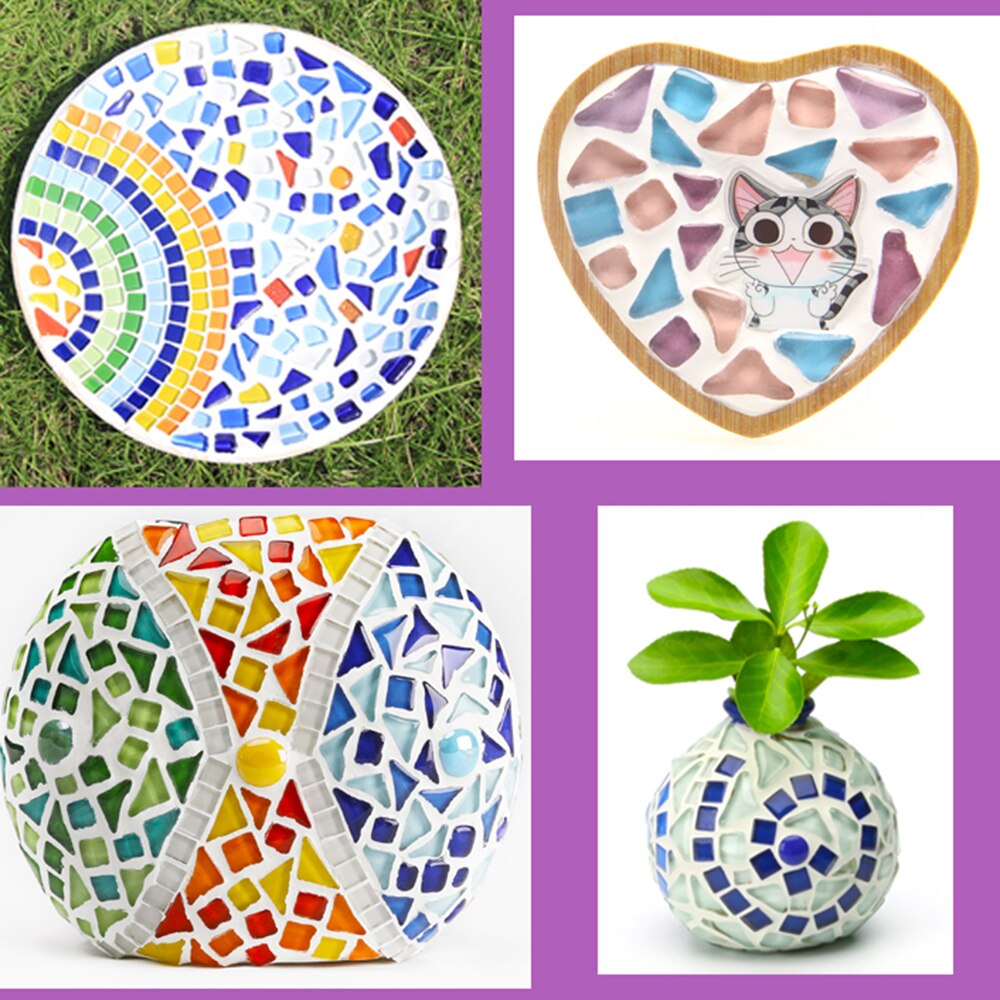 Melkein tee itse 60 kpl monivärisiä mosaiikkilaattoja materiaalipaketti askarteluun mosaiikki lasten palapeli taide askartelu värillinen kivi