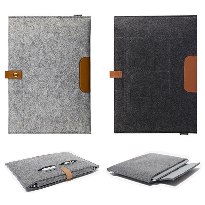 Laptop Bag Soft Bussiness Hout Vilt Sleeve Bag Case Voor Macbook Air Pro Retina 11 13 15 Laptop voor Mac boek 11.6 13.3 15.4 inch