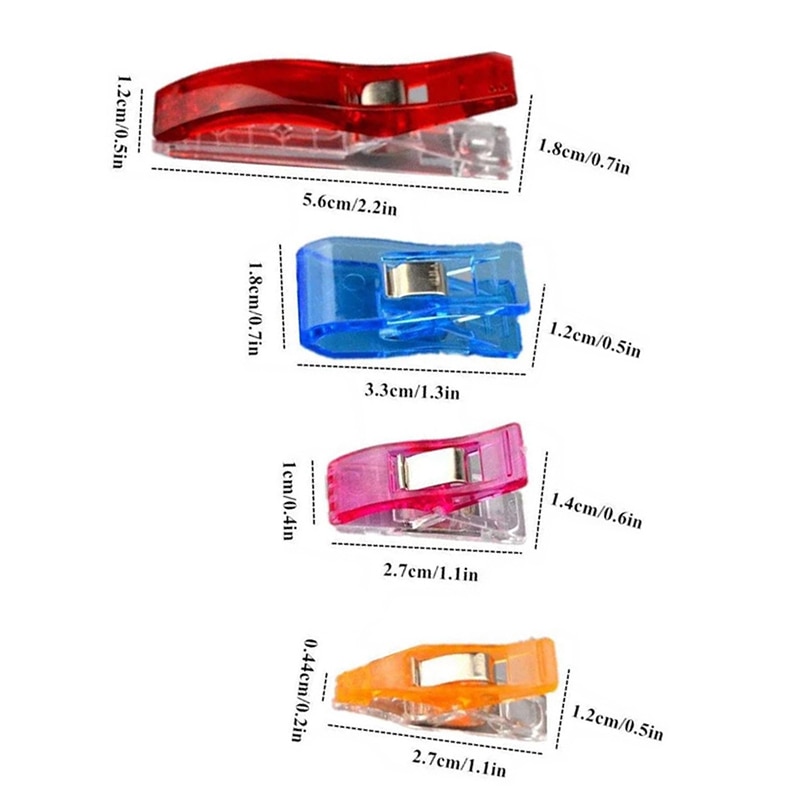 50 pcs Plastic Patchwork Sewing Clips Fabric Quilting Binding Clips Holder Sewing Accessory Garment Clip