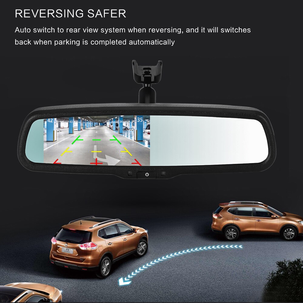 Onever 4.3 "TFT LCD Rear View Car Mirror Car Achteruitkijkspiegel Back Up Spiegel Monitor Screen Ondersteuning Parking Monitor Monitor voor De Meeste Auto