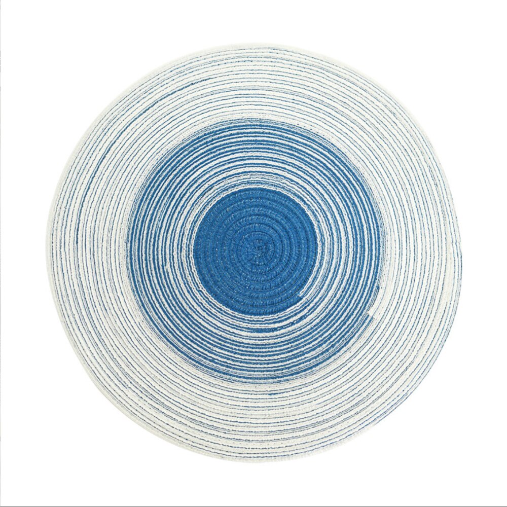 Napperon rond tissé antidérapant 18-38cm, sous-verre isolant, rembourré, tasse, tapis de Table, décoration de maison, serviette, accessoires de cuisine: blue / 18cm